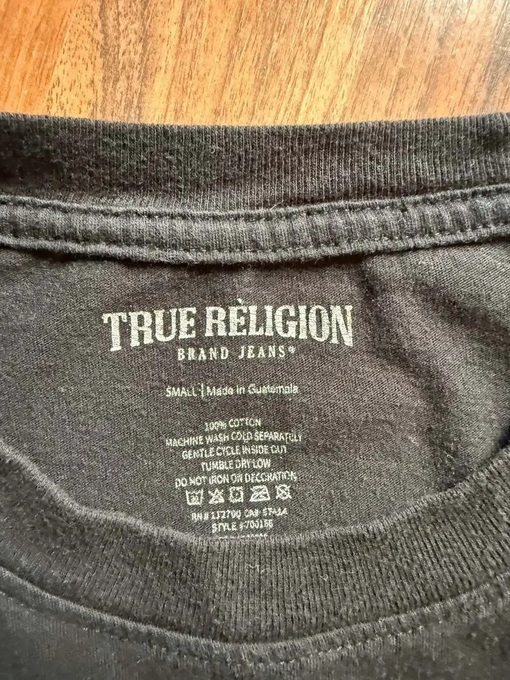 True Religion Brand Jeans Long Sleeve Graphic T-Shirt Black Size Small